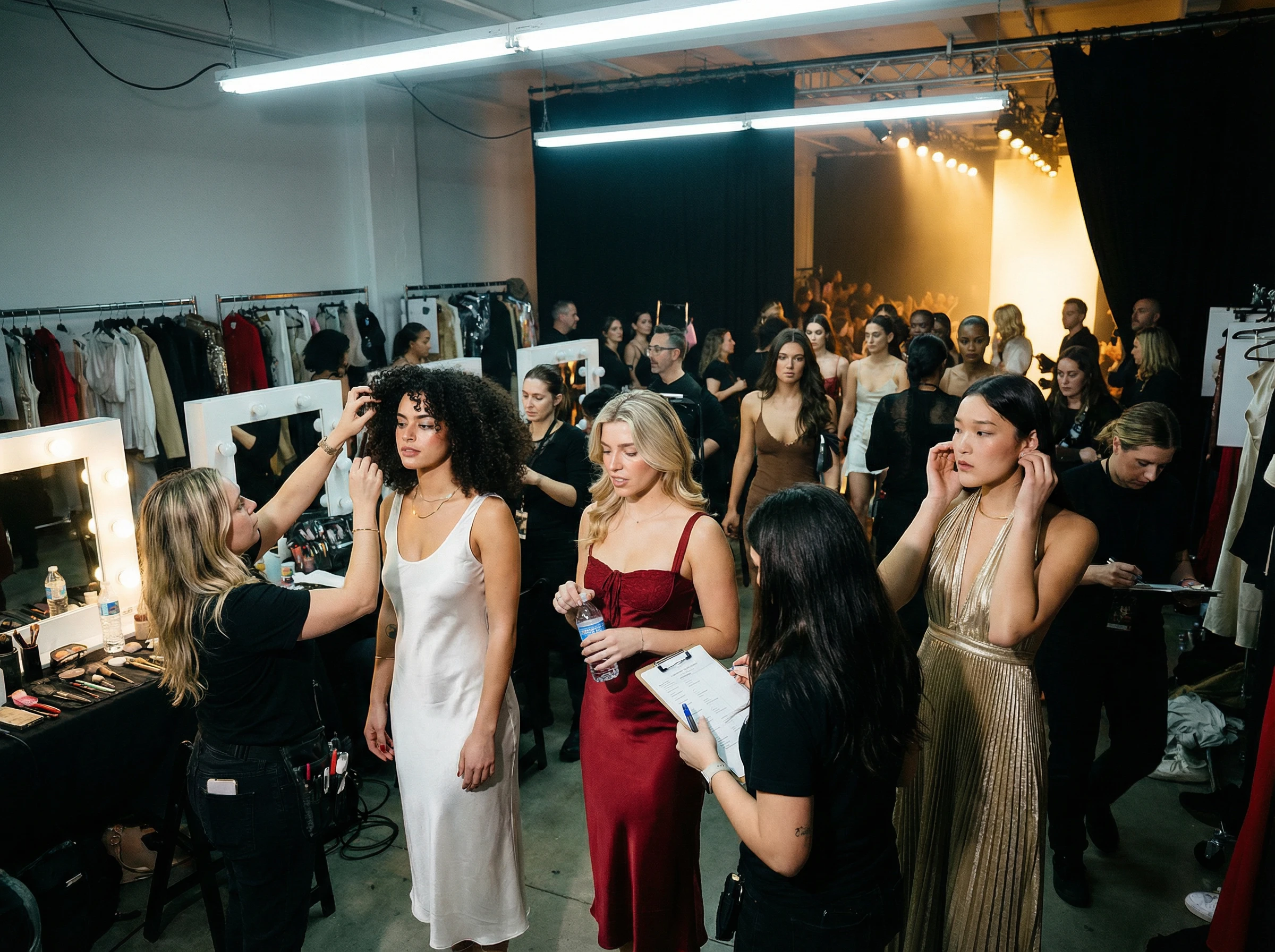 SCENE 4 — BACKSTAGE AT THE RUNWAY
