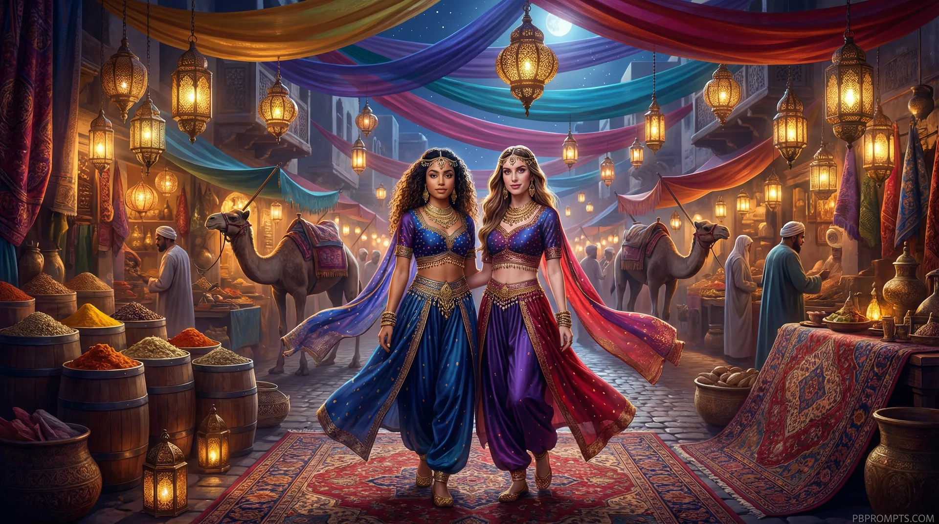 Scene 3 — Moonlit Bazaar