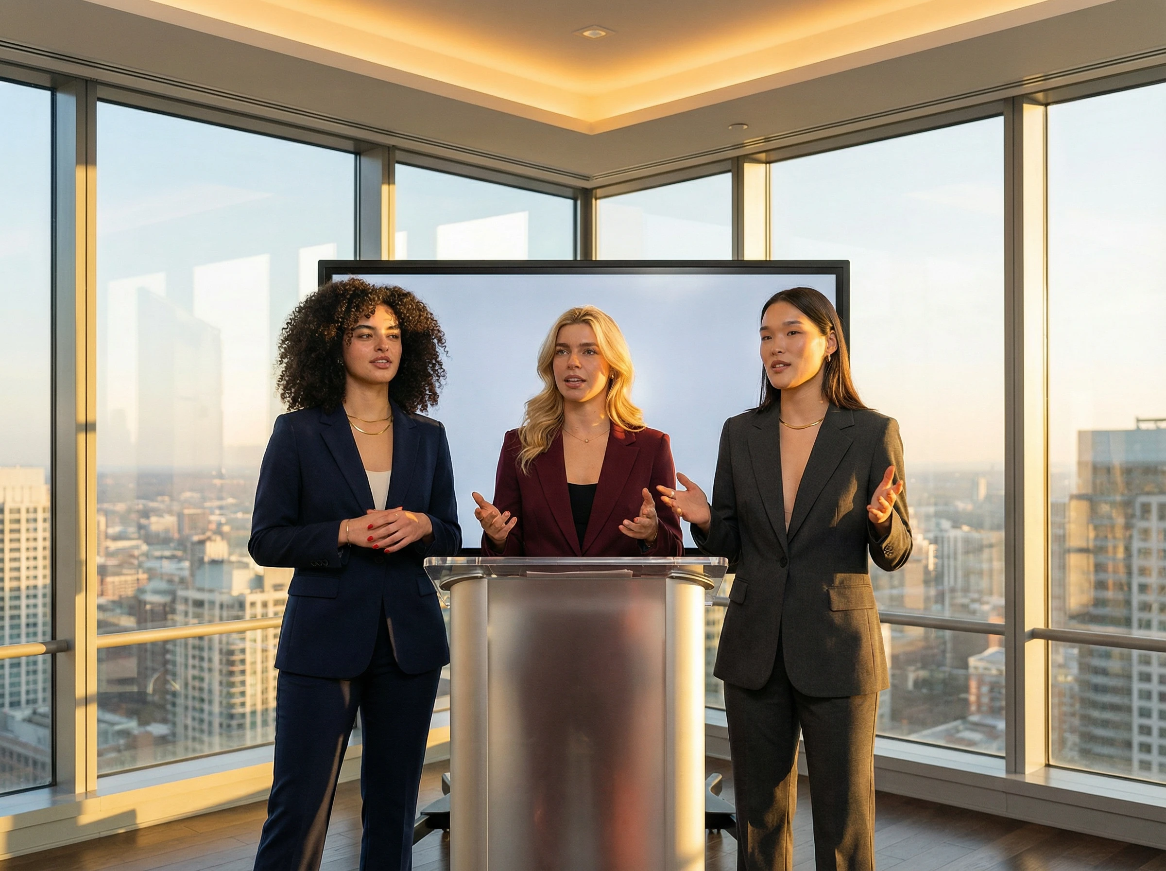 SCENE 2 — CORNER OFFICE KEYNOTE