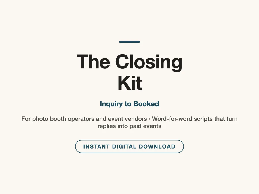 The Closing Kit photo booth prompt pack preview