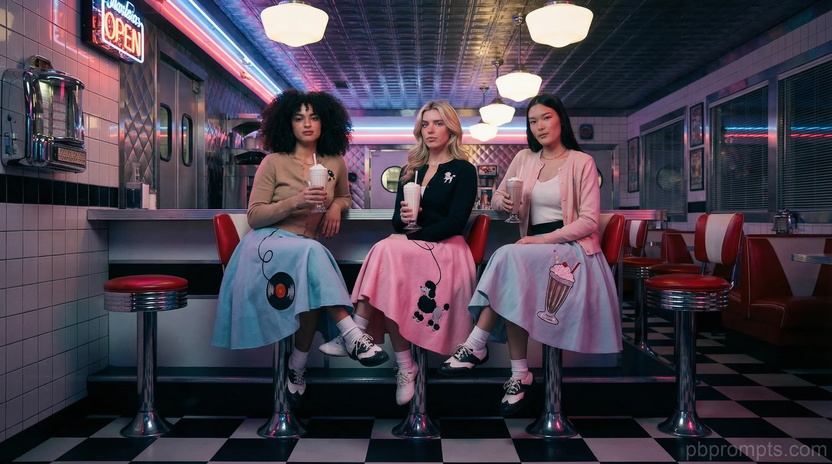 1950s Diner AI photo booth theme