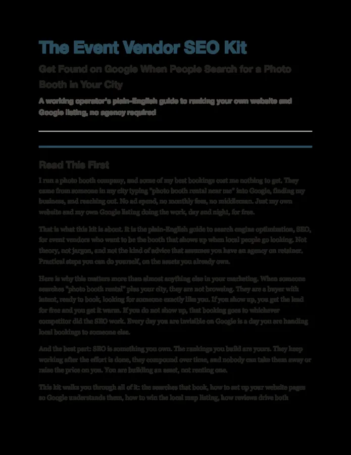 The Event Vendor SEO Kit photo booth prompt pack preview