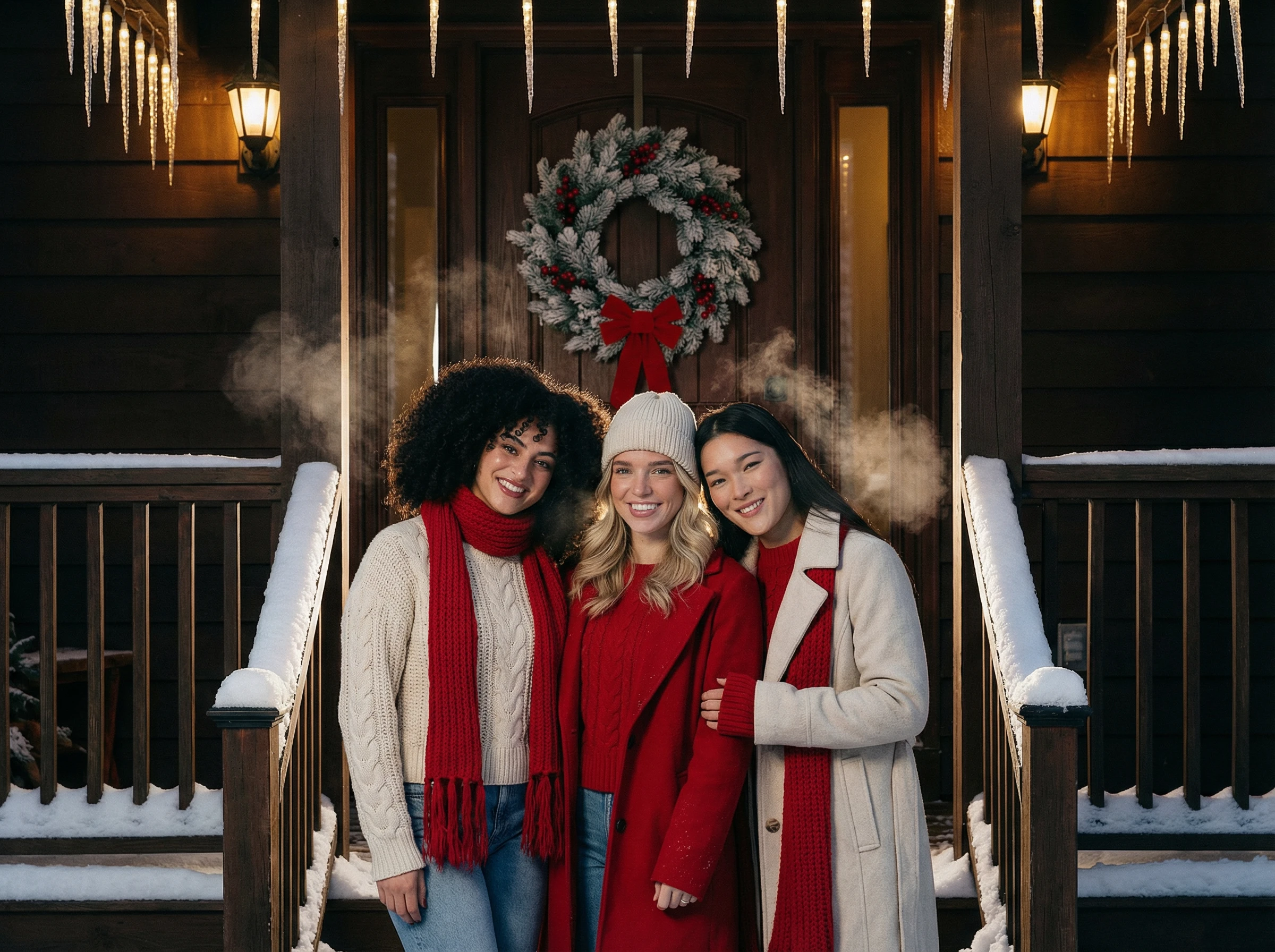 SCENE 2 — THE SNOW-DUSTED FRONT PORCH