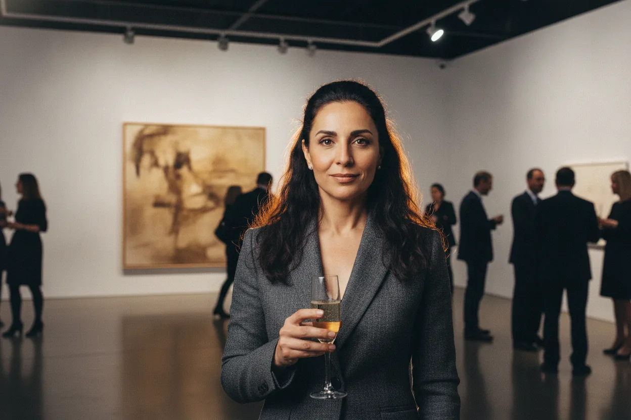 SCENE 1 — CHAMPAGNE IN THE WHITE CUBE
