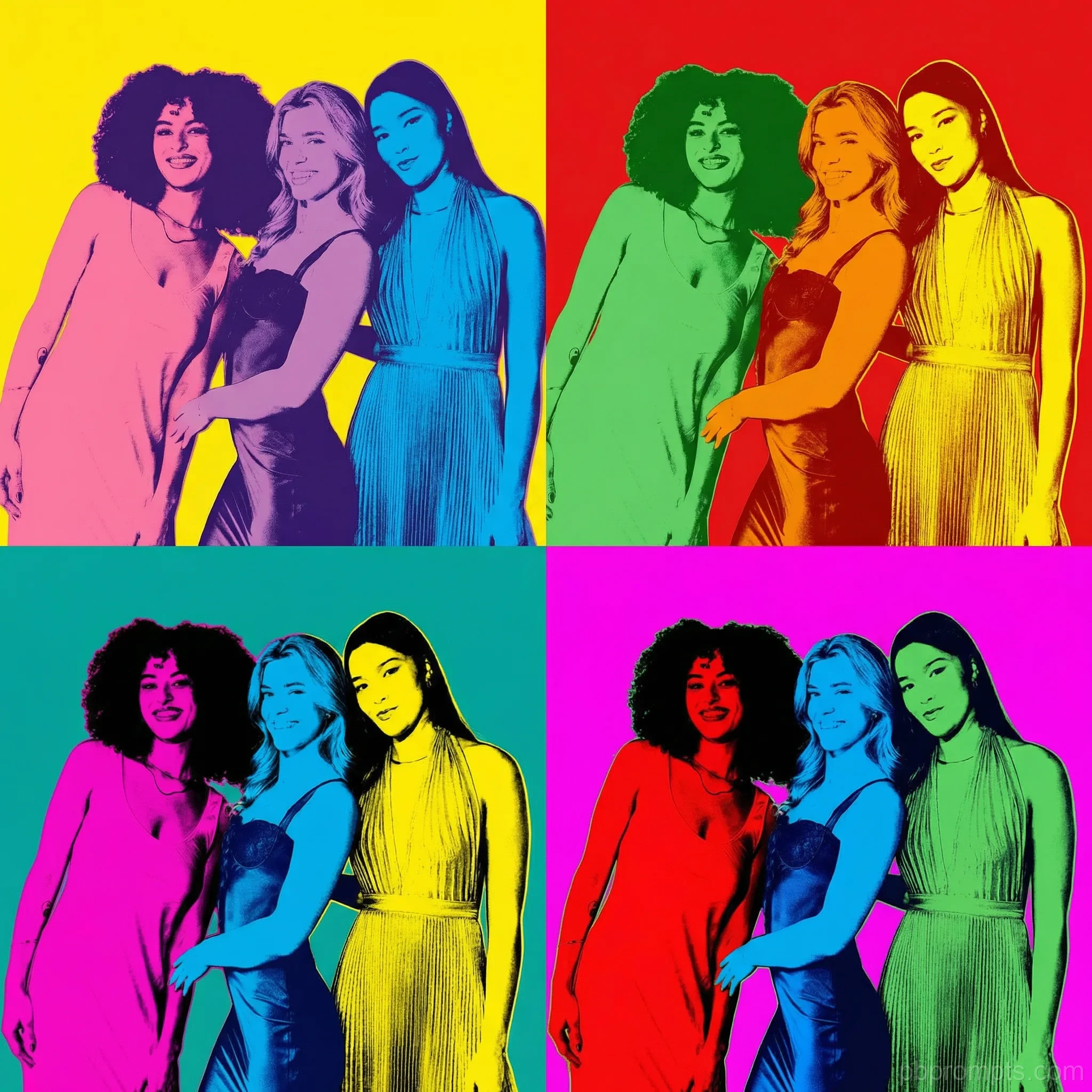 Pop Art 4-Quadrant AI photo booth theme
