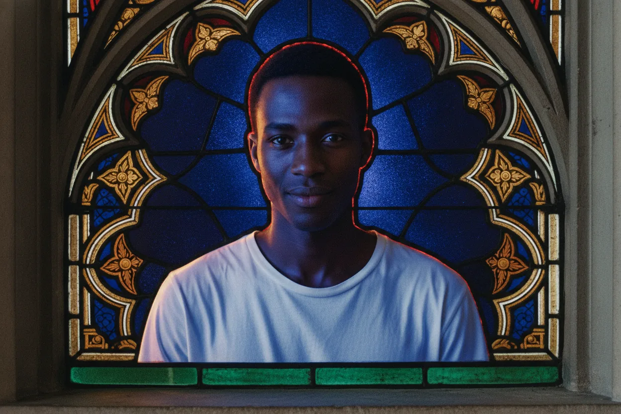 SCENE 1 — THE SAINT IN SAPPHIRE LIGHT