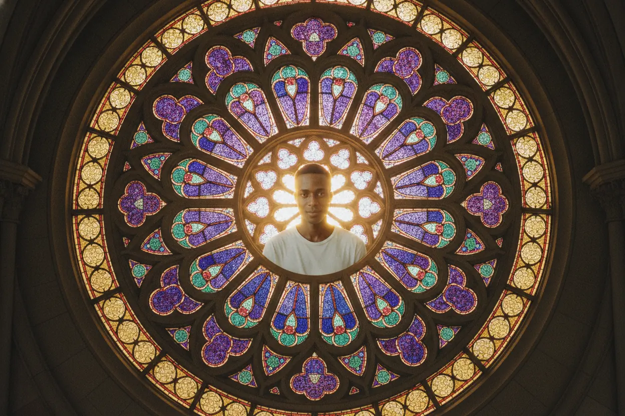 SCENE 5 — THE ROSE WINDOW