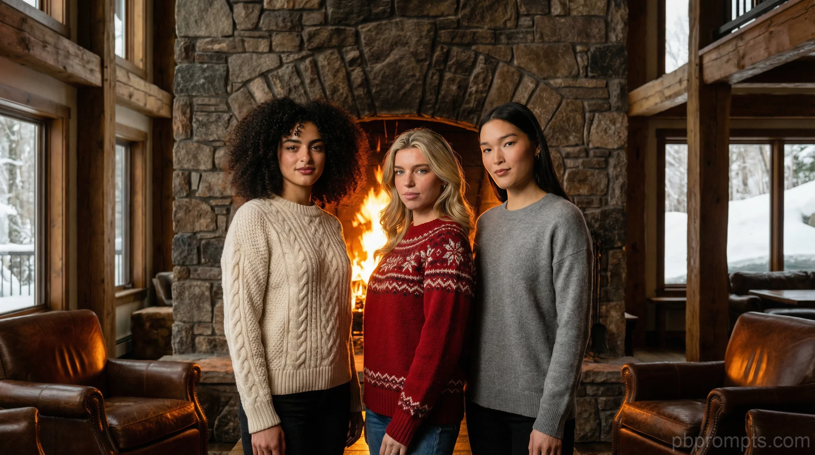 Après Ski Lodge AI photo booth theme