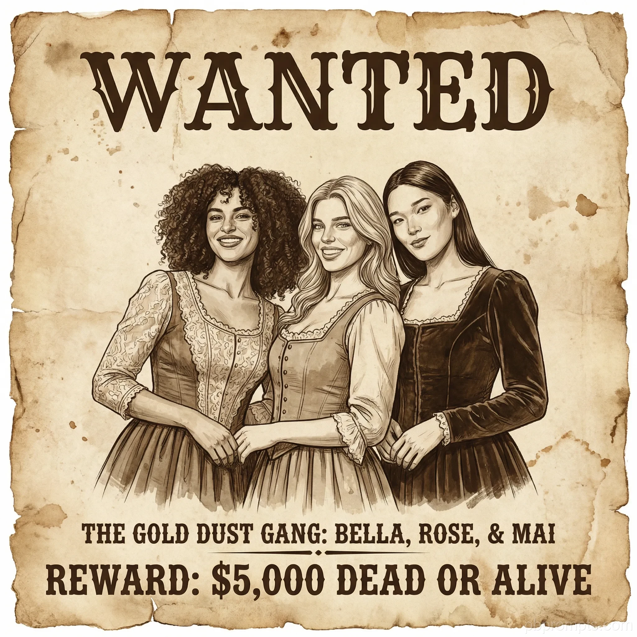 Wanted Poster AI photo booth theme