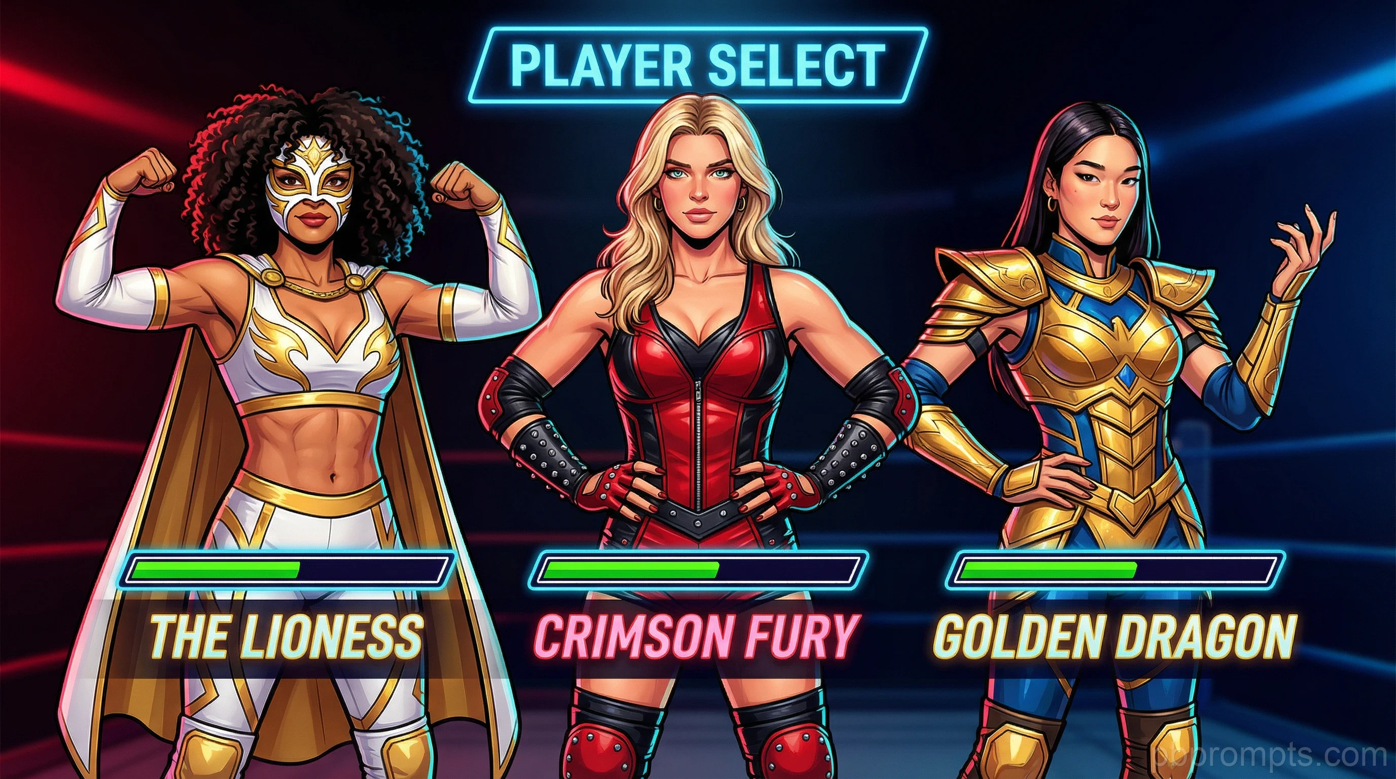 Wrestling Arcade AI photo booth theme