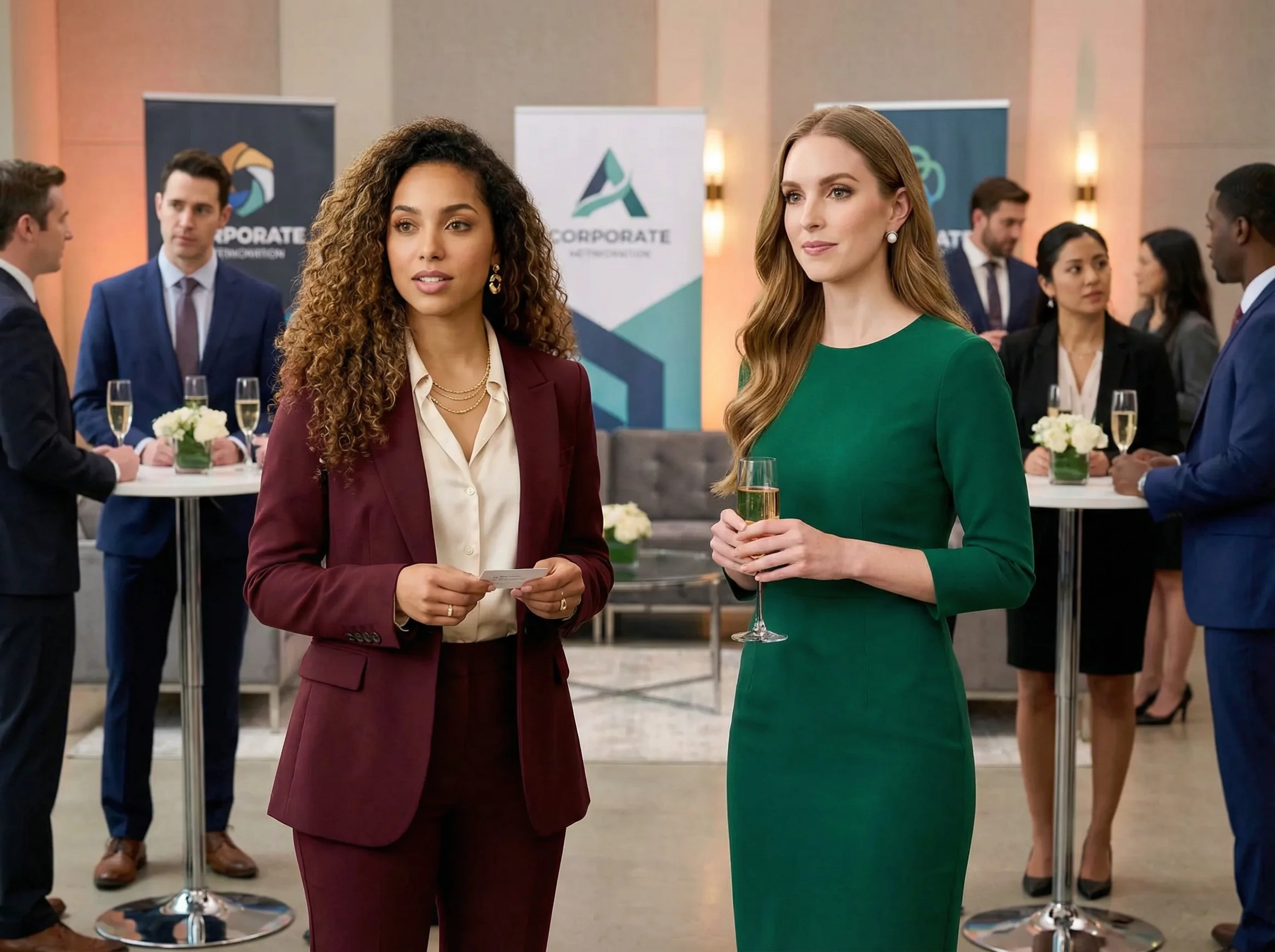 AI photo booth output — corporate event style